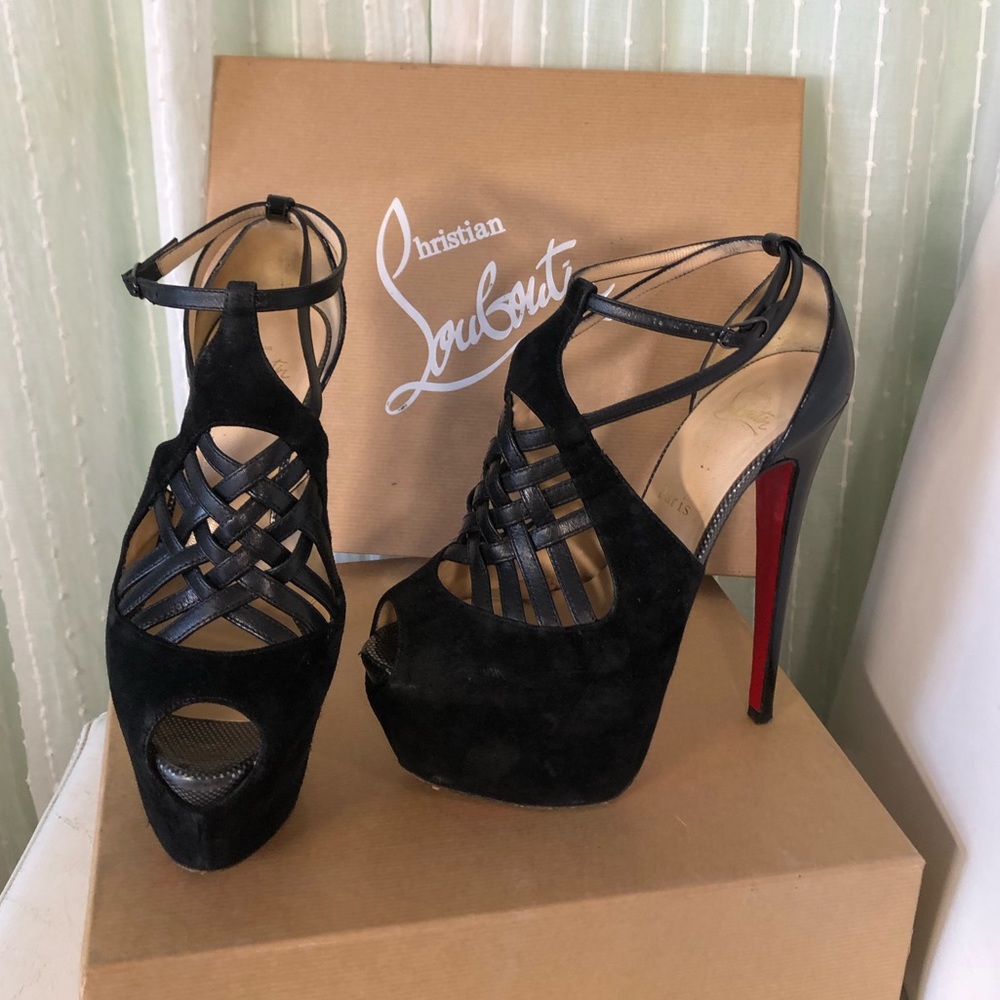 Authentic suede& leather Louboutin stiletto - Picture 2 of 13
